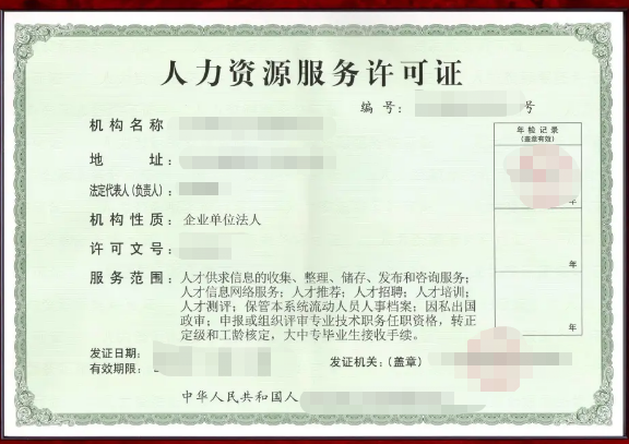 芜湖人力资源服务许可证